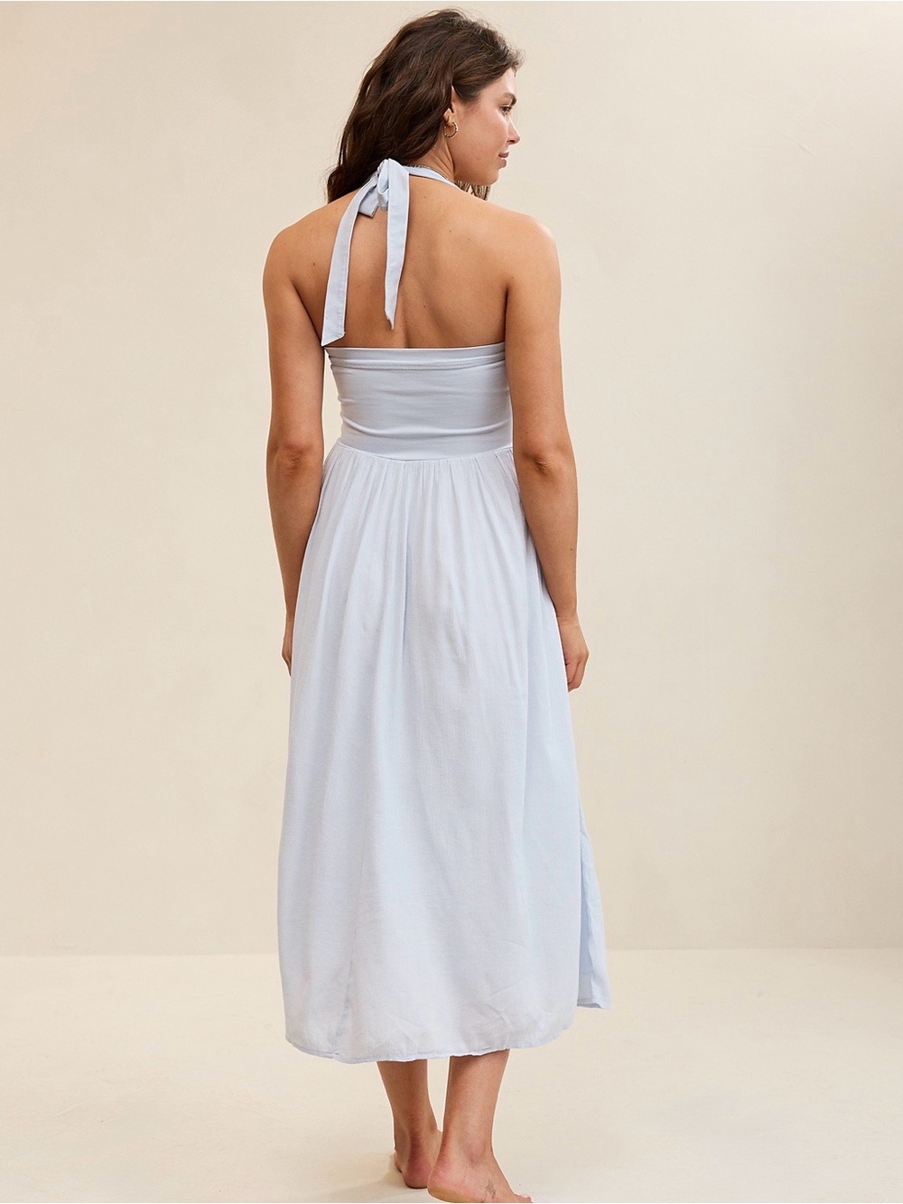 aerie Sky Blue Halter Midi Dress